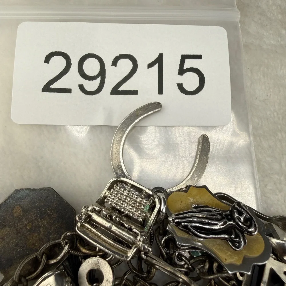Vintage Charm Bracelet Western Germany 4-H Bible Typewriter Poodle FHA 6.5